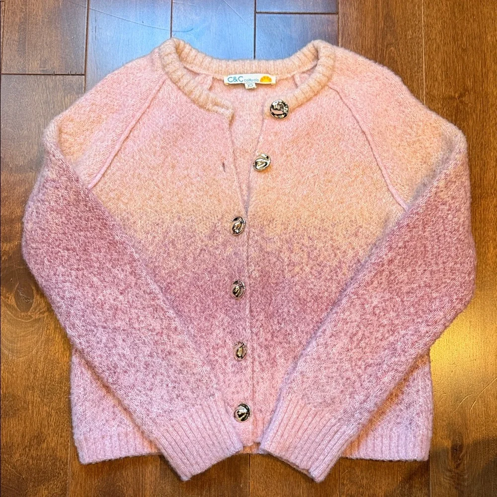 C&C California Pink Ombre Button-Front Cardigan - Picture 1 of 1